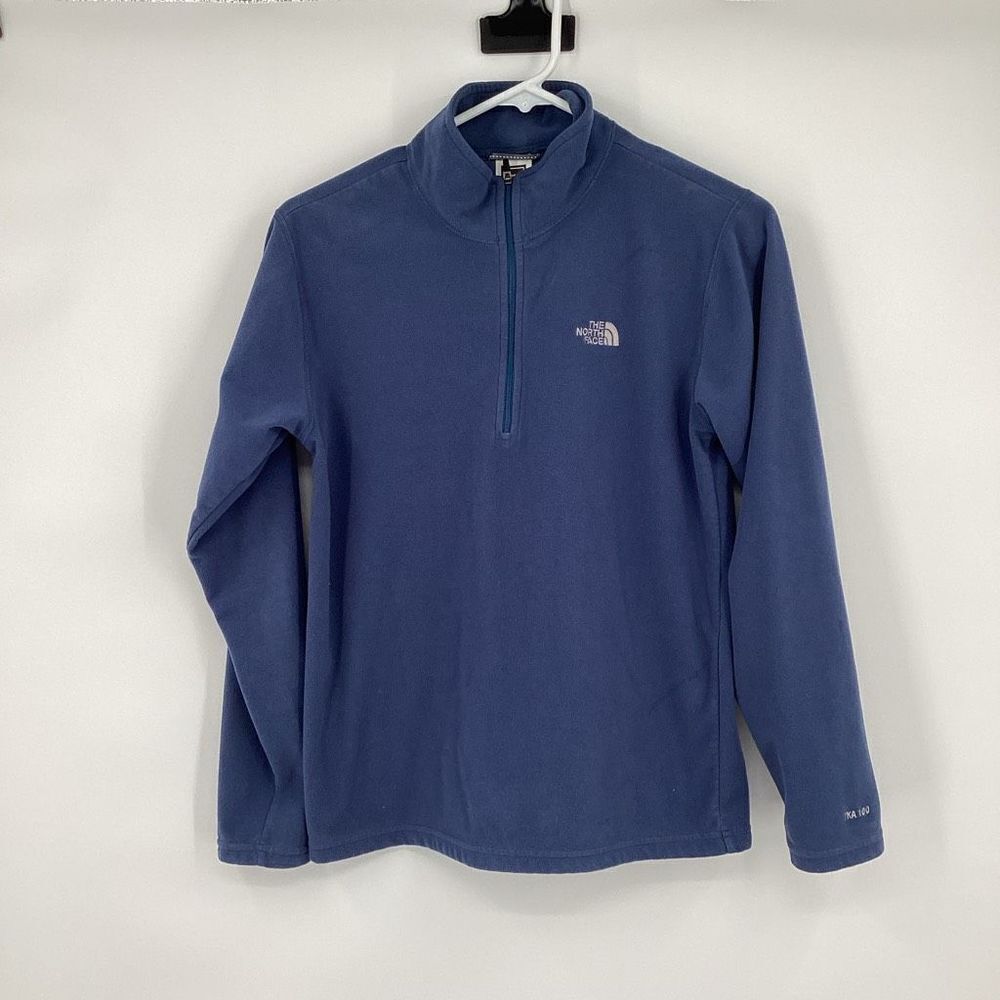 Boys The North Face 1/4 zip‎ Fleece Pullover Blue large